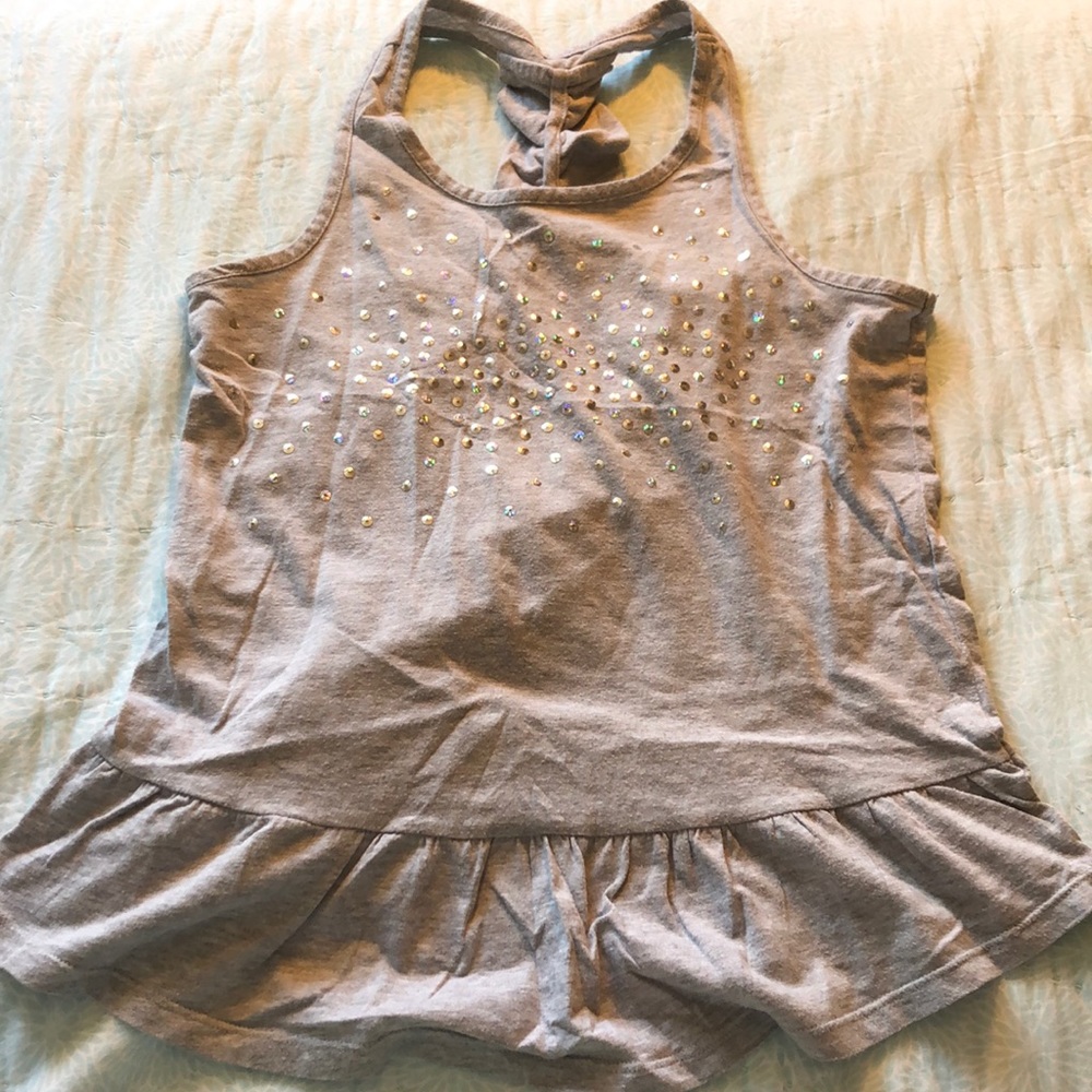 Grey Tank Top With Sequins